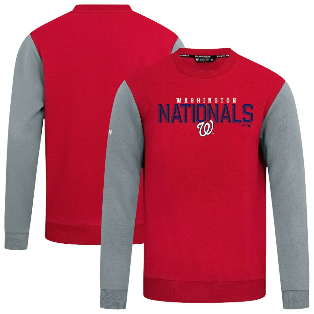 Washington Nationals Levelwear Throwback Ultimate Carve Sweatshirt - Red Sweatshirts