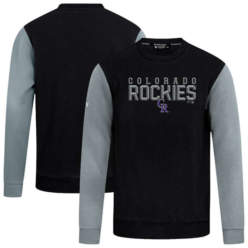 Colorado Rockies Levelwear Throwback Ultimate Carve Sweatshirt - Black Sweatshirts