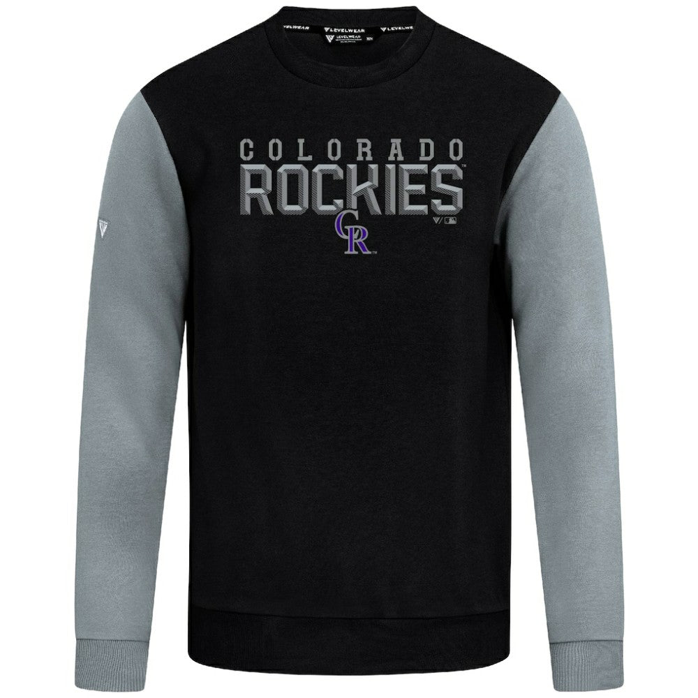 Colorado Rockies Levelwear Throwback Ultimate Carve Sweatshirt - Black Sweatshirts
