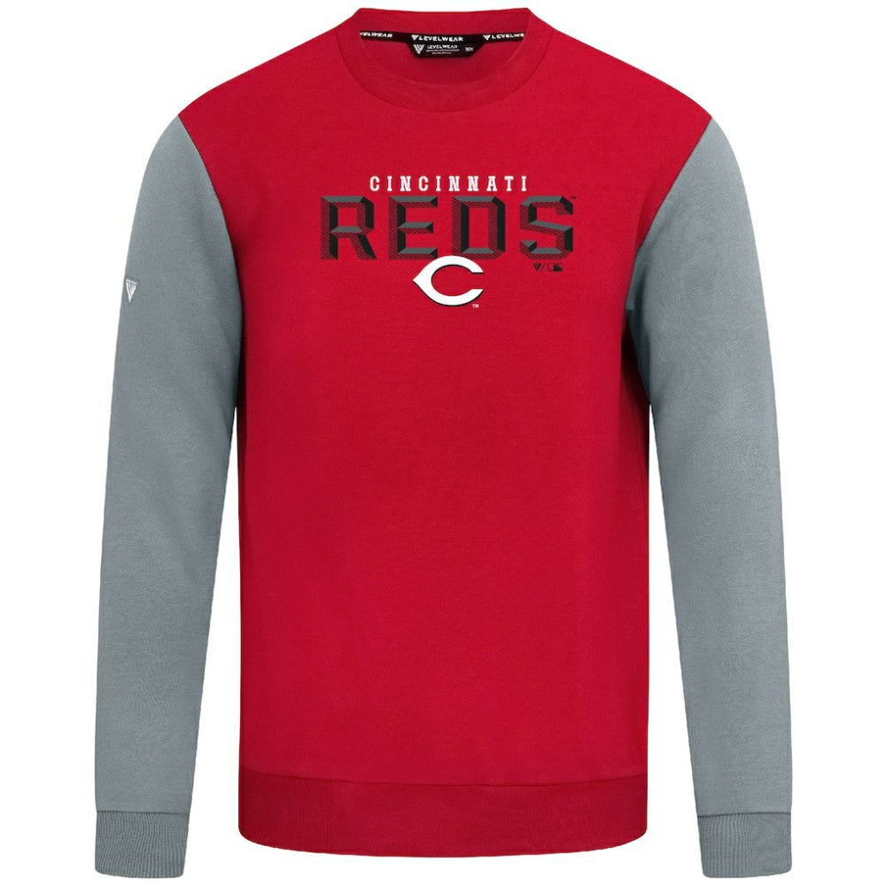 Cincinnati Reds Levelwear Throwback Ultimate Carve Sweatshirt - Red Sweatshirts