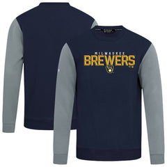 Milwaukee Brewers Levelwear Throwback Ultimate Carve Sweatshirt - Navy Sweatshirts