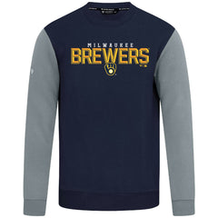 Milwaukee Brewers Levelwear Throwback Ultimate Carve Sweatshirt - Navy Sweatshirts