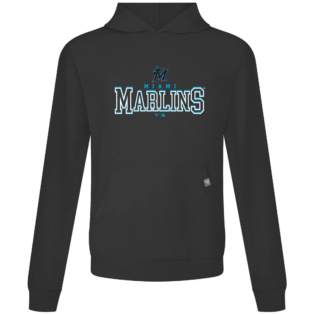 Miami Marlins Levelwear Relay Journey Pullover Hoodie - Black Hoodies