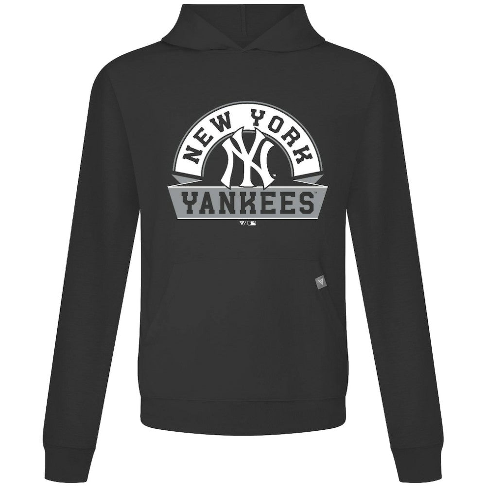 New York Yankees Levelwear Relay Banner Arch Pullover Hoodie - Black Hoodies