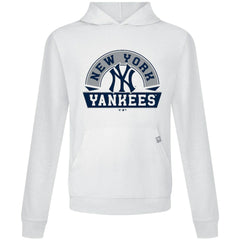New York Yankees Levelwear Relay Banner Arch Pullover Hoodie - White Hoodies