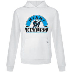 Miami Marlins Levelwear Relay Banner Arch Pullover Hoodie - White Hoodies