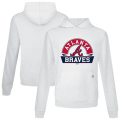 Atlanta Braves Levelwear Relay Banner Arch Pullover Hoodie - White Hoodies