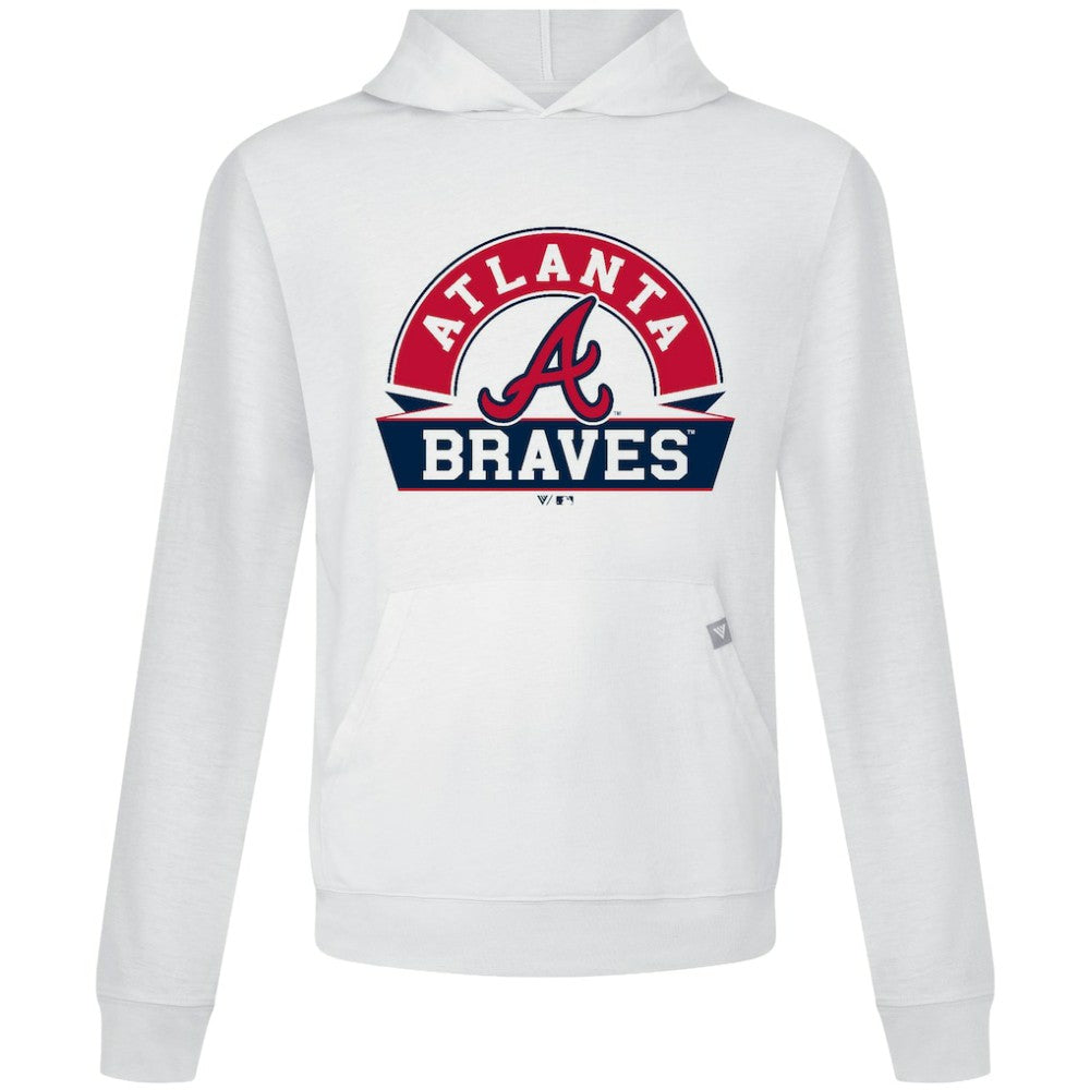 Atlanta Braves Levelwear Relay Banner Arch Pullover Hoodie - White Hoodies
