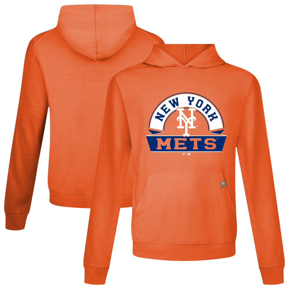 New York Mets Levelwear Relay Banner Arch Pullover Hoodie - Orange Hoodies
