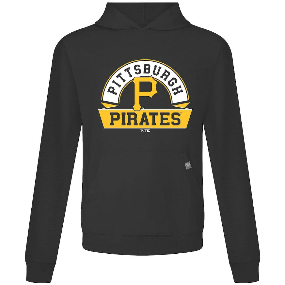 Pittsburgh Pirates Levelwear Relay Banner Arch Pullover Hoodie - Black Hoodies