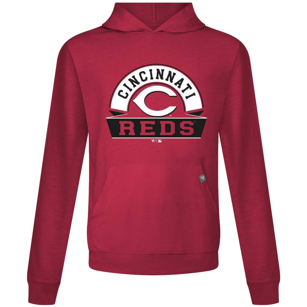 Cincinnati Reds Levelwear Relay Banner Arch Pullover Hoodie - Red Hoodies