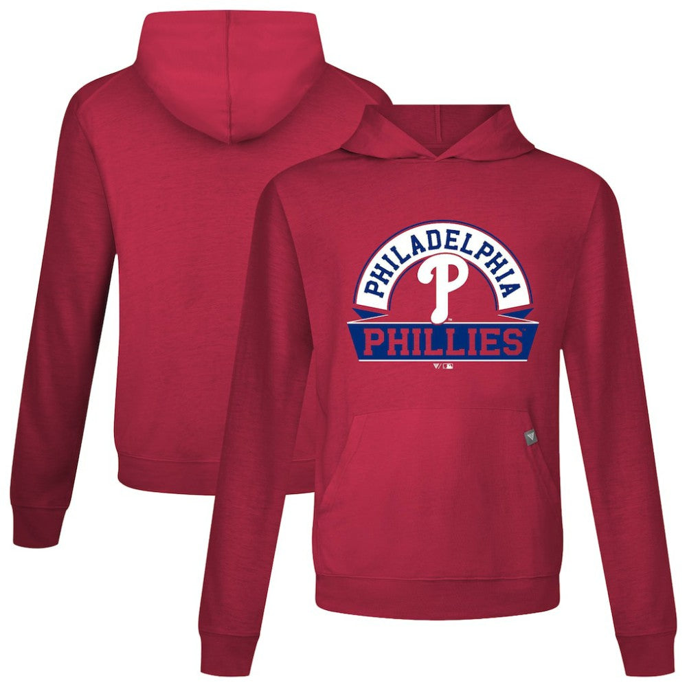 Philadelphia Phillies Levelwear Relay Banner Arch Pullover Hoodie - Red Hoodies