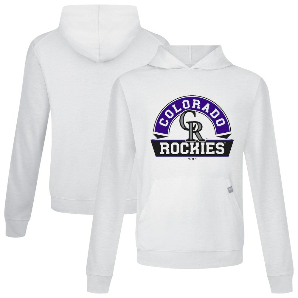 Colorado Rockies Levelwear Relay Banner Arch Pullover Hoodie - White Hoodies