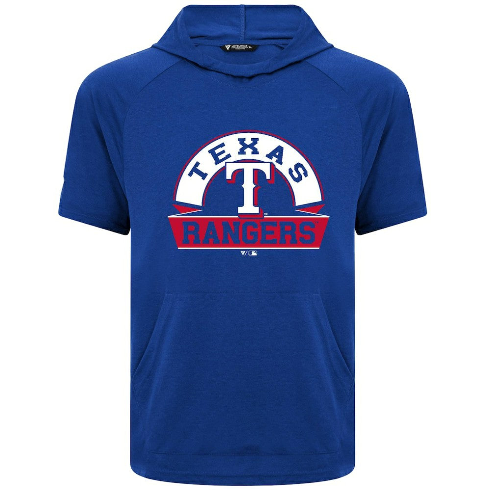 Texas Rangers Levelwear Phase Banner Arch Hoodie T-Shirt - Royal Hoodies