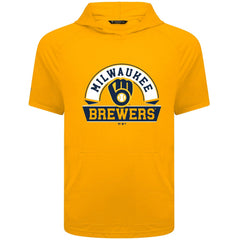 Milwaukee Brewers Levelwear Phase Banner Arch Hoodie T-Shirt - Gold Hoodies