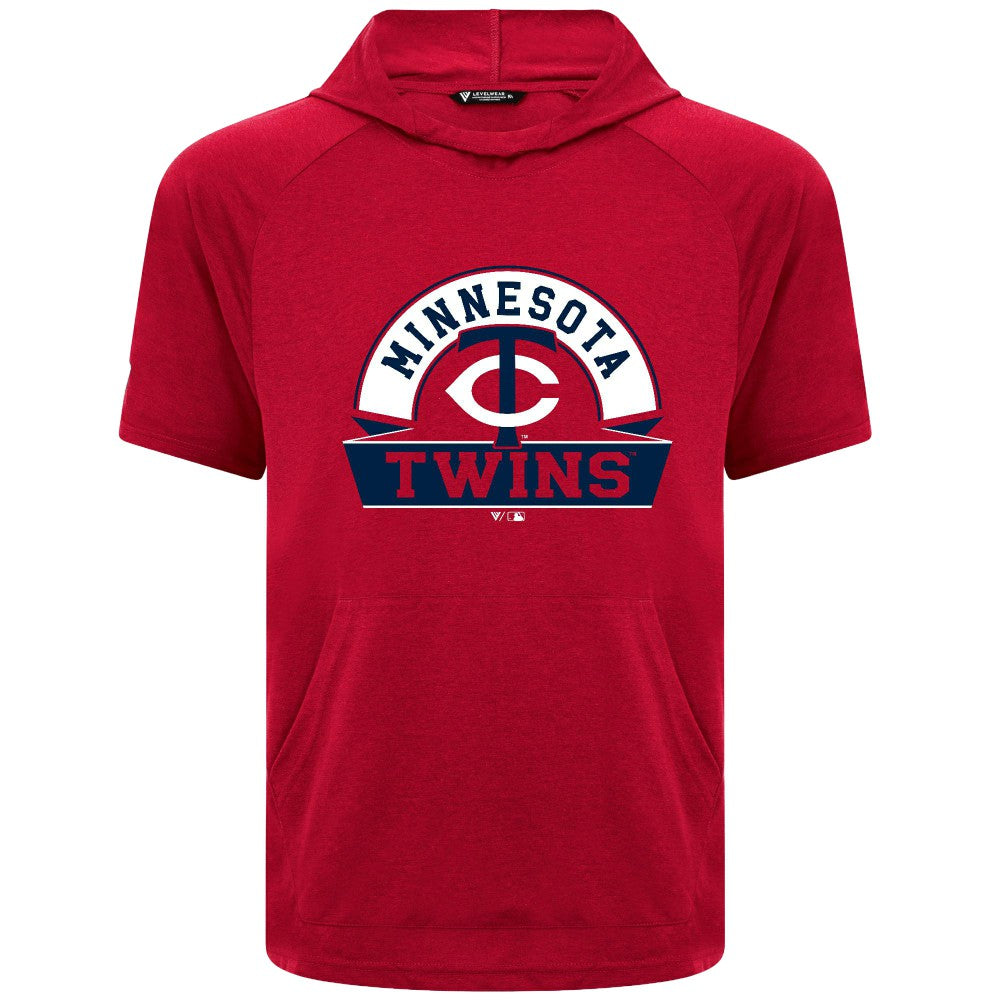 Minnesota Twins Levelwear Phase Banner Arch Hoodie T-Shirt - Red Hoodies