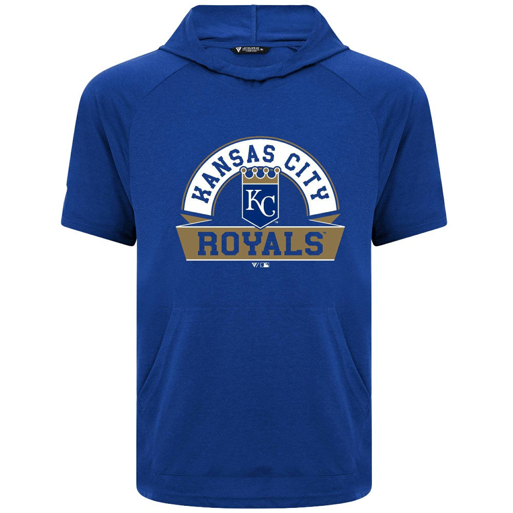Kansas City Royals Levelwear Phase Banner Arch Hoodie T-Shirt - Royal Hoodies