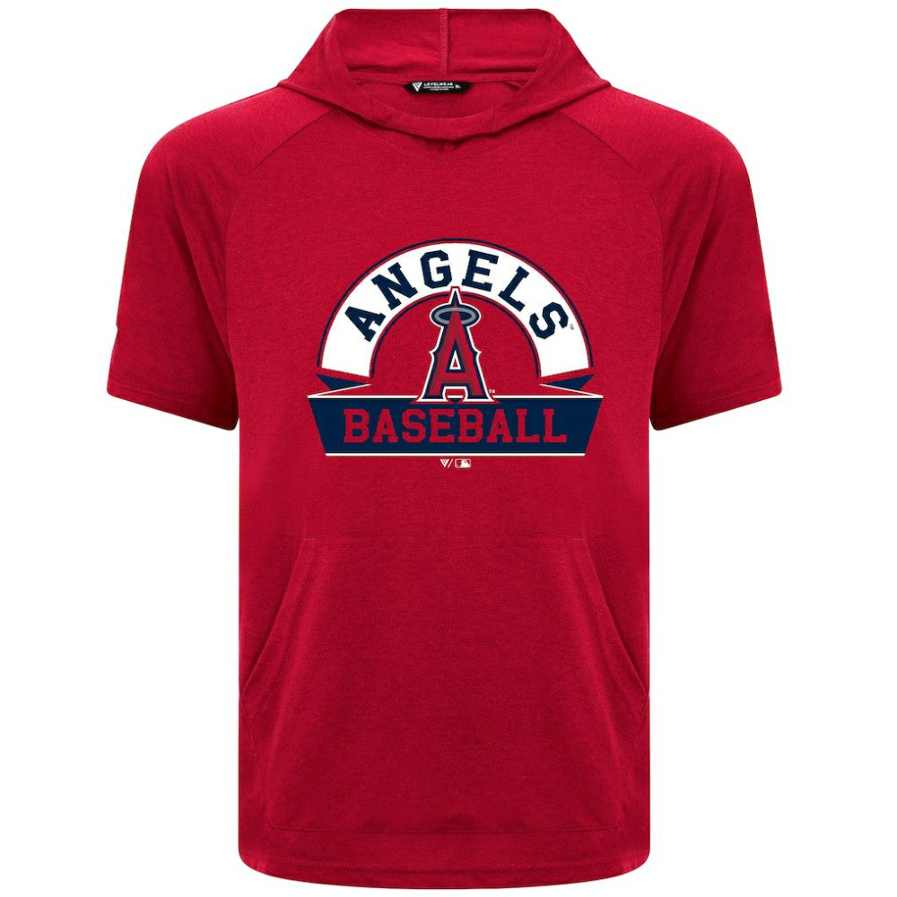 Los Angeles Angels Levelwear Phase Banner Arch Hoodie T-Shirt - Red Hoodies