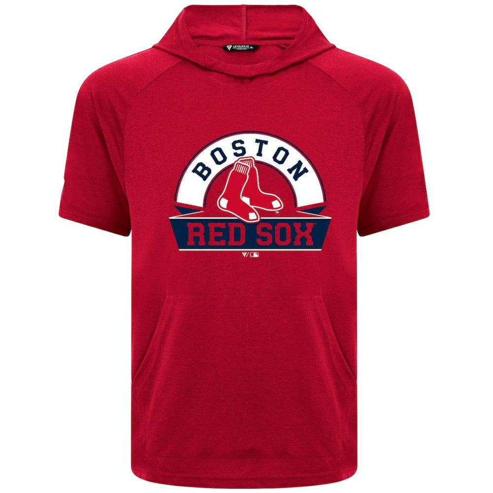 Boston Red Sox Levelwear Phase Banner Arch Hoodie T-Shirt - Red Hoodies