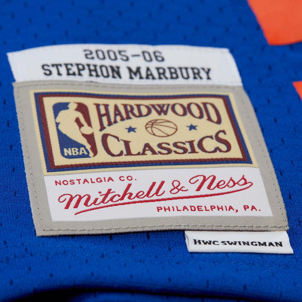 Stephon Marbury New York Knicks 2005/06 Hardwood Classics Swingman Jersey Blue - Mitchell & Ness