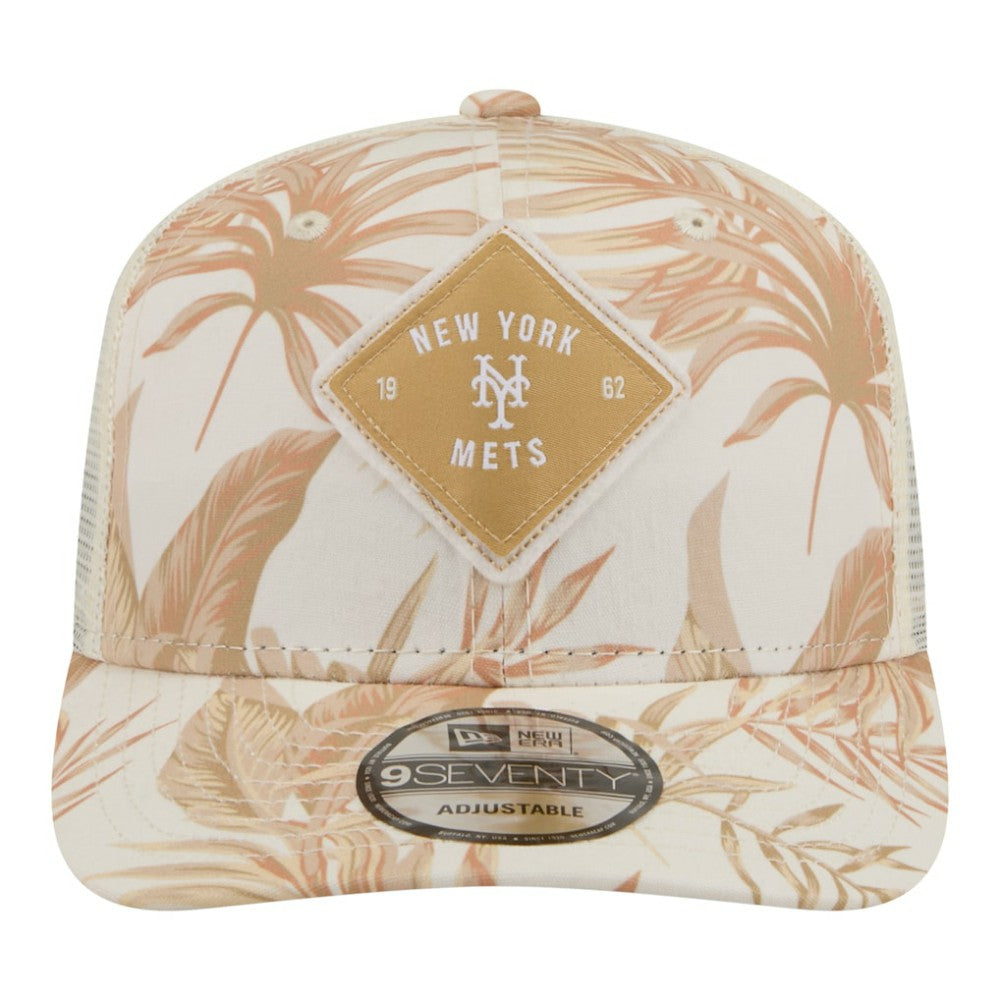 New York Mets New Era Tonal Palm 9SEVENTY Adjustable Trucker Hat - Tan Hats