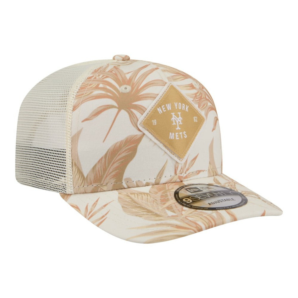 New York Mets New Era Tonal Palm 9SEVENTY Adjustable Trucker Hat - Tan Hats