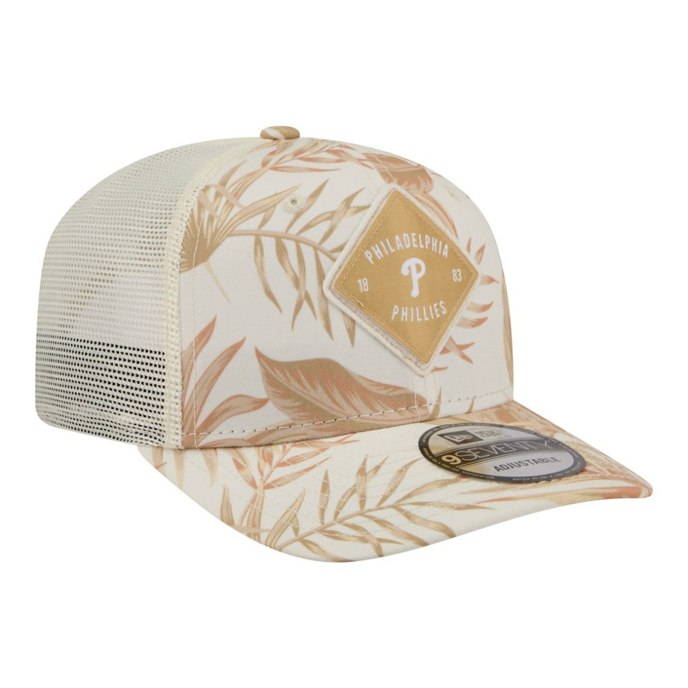 Philadelphia Phillies New Era Tonal Palm 9SEVENTY Adjustable Trucker Hat - Tan Hats