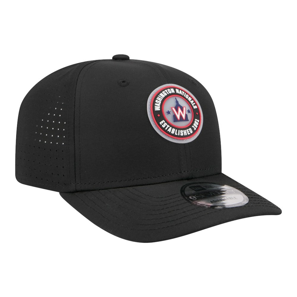 Washington Nationals New Era Circle 9SEVENTY Adjustable Hat - Black Hats