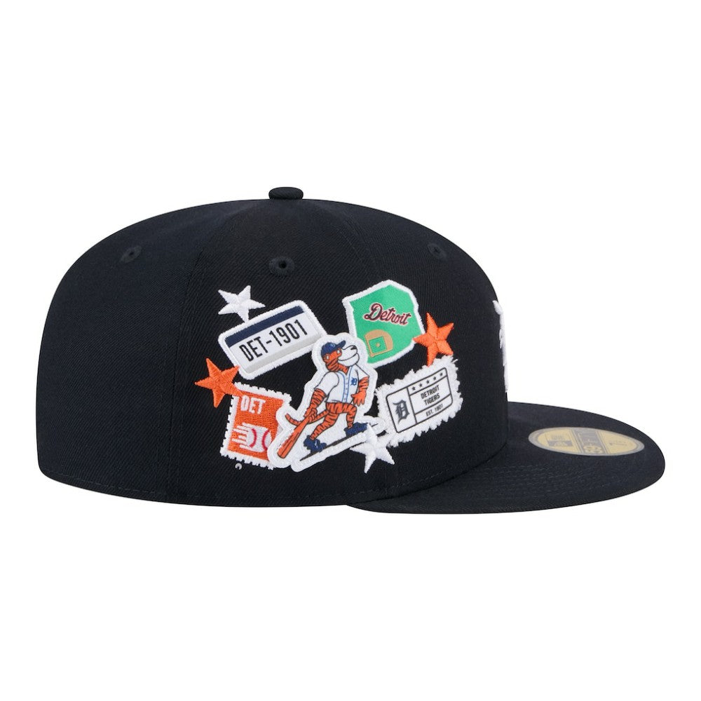 Detroit Tigers New Era City Patch 59FIFTY Fitted Hat - Navy Hats
