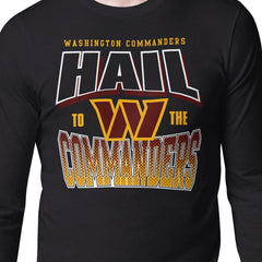 Washington Commanders Starter Comic Style Slogan Long Sleeve T-Shirt - Black T-shirts