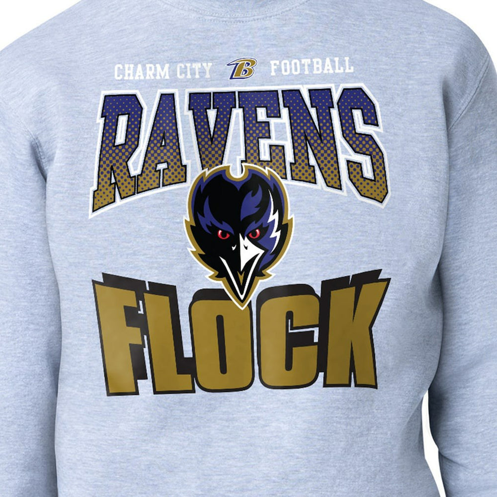 Baltimore Ravens Starter Comic Style Sweatshirt - Gray Sweatshirts