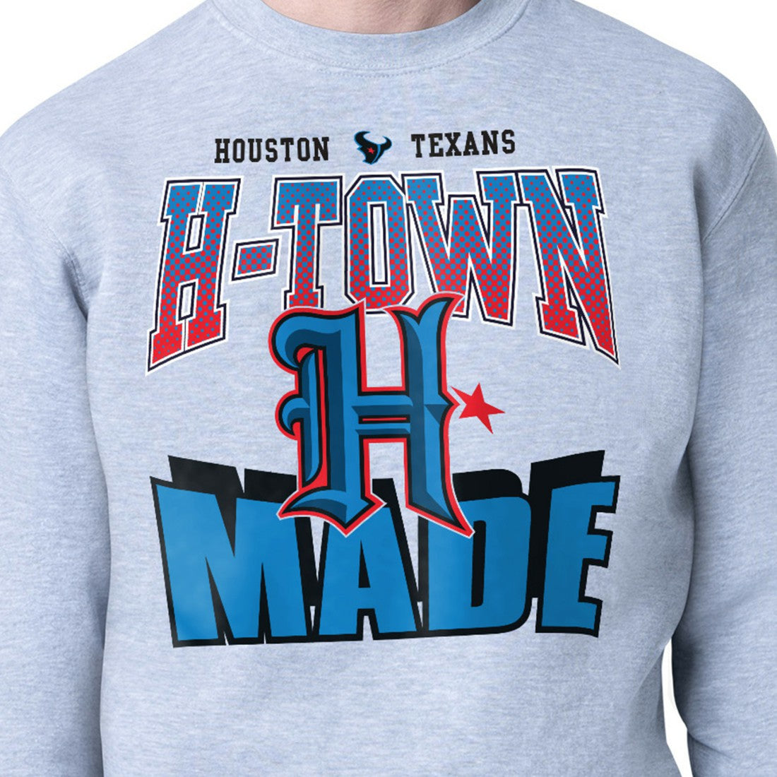 Houston Texans Starter Comic Style Sweatshirt - Gray Sweatshirts