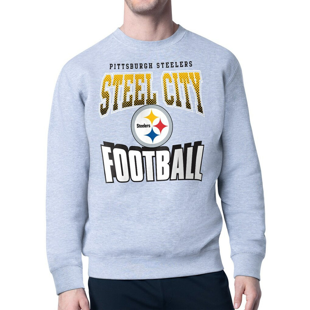 Pittsburgh Steelers Starter Comic Style Sweatshirt - Gray Sweatshirts