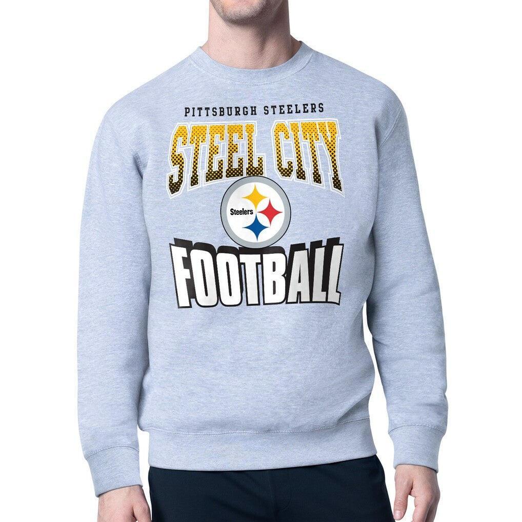 Pittsburgh Steelers Starter Comic Style Sweatshirt - Gray Sweatshirts
