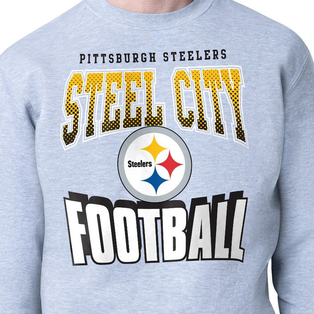 Pittsburgh Steelers Starter Comic Style Sweatshirt - Gray Sweatshirts