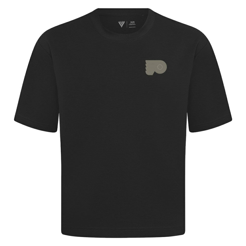 Philadelphia Flyers Levelwear Copper Oversized Luxe Signature Knit T-Shirt - Black | US 203415621