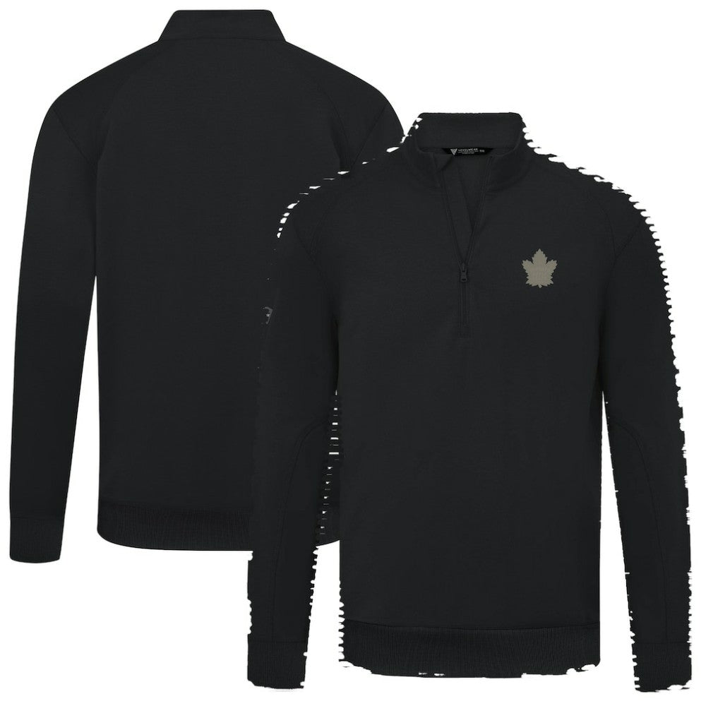 Toronto Maple Leafs Levelwear Copper Upright Quarter-Zip Pullover - Black | US 203415655