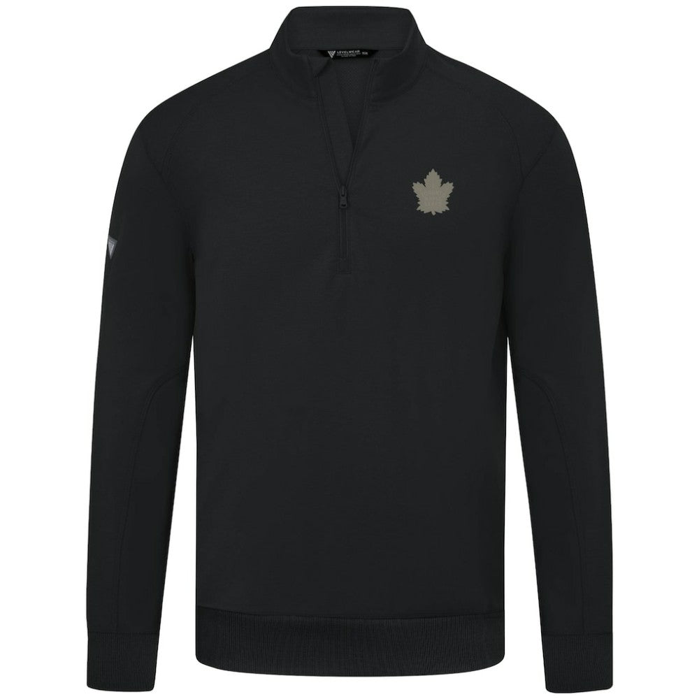 Toronto Maple Leafs Levelwear Copper Upright Quarter-Zip Pullover - Black | US 203415655