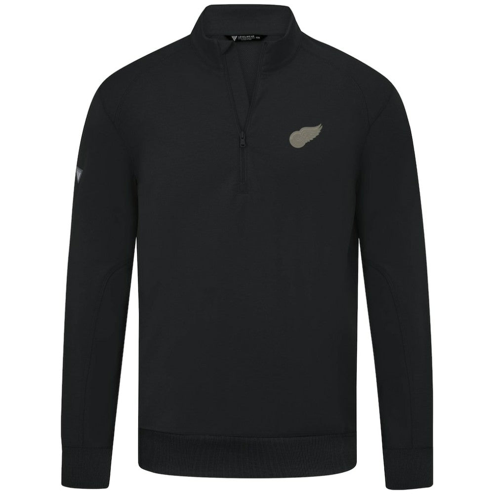 Detroit Red Wings Levelwear Copper Upright Quarter-Zip Pullover - Black | US 203415668