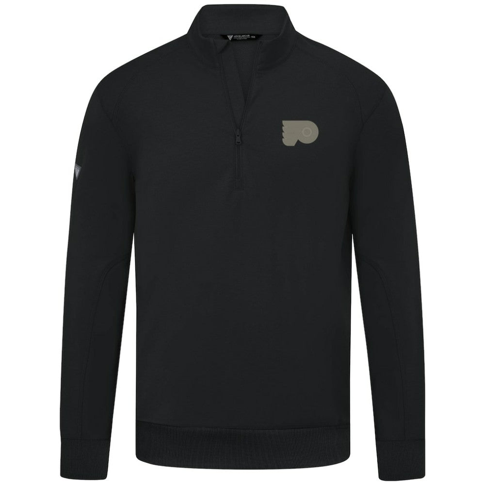 Philadelphia Flyers Levelwear Copper Upright Quarter-Zip Pullover - Black | US 203415670