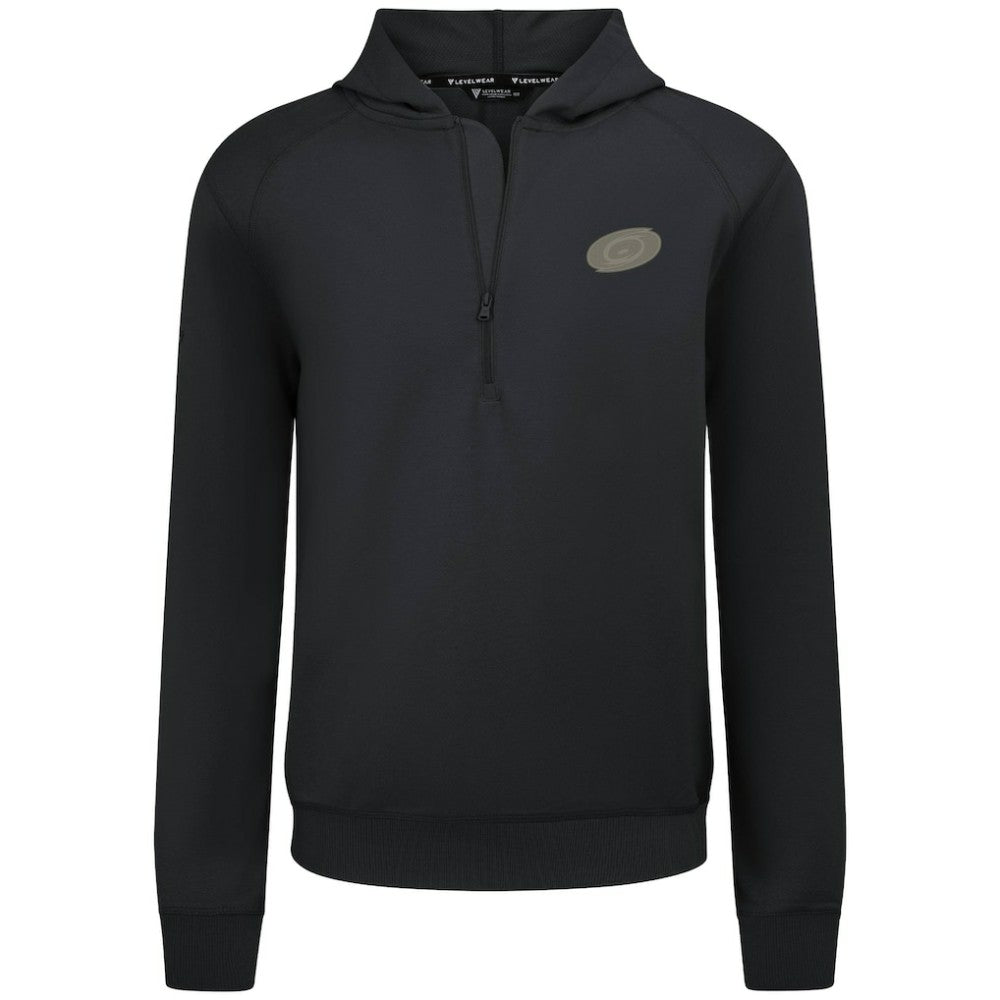 Carolina Hurricanes Levelwear Technic Quarter-Zip Pullover Hoodie - Black | US 203415681