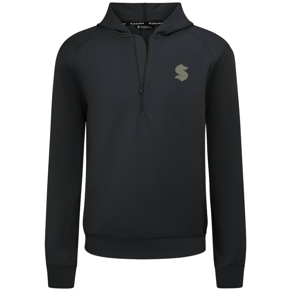 Seattle Kraken Levelwear Technic Quarter-Zip Pullover Hoodie - Black | US 203415697