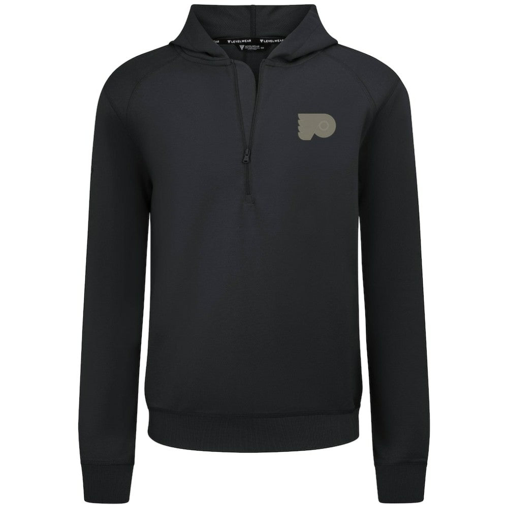Philadelphia Flyers Levelwear Technic Quarter-Zip Pullover Hoodie - Black | US 203415700