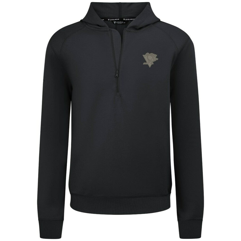 Pittsburgh Penguins Levelwear Technic Quarter-Zip Pullover Hoodie - Black | US 203415703