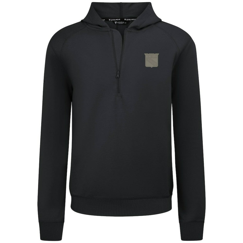 New York Rangers Levelwear Technic Quarter-Zip Pullover Hoodie - Black | US 203415712