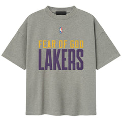 Los Angeles Lakers Fear of God x NBA Unisex 90s T-Shirt Heather Gray outlet