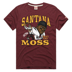 Santana Moss Washington Commanders Homage Unisex Retired Player Classic Caricature T-Shirt - Burgundy T-shirts