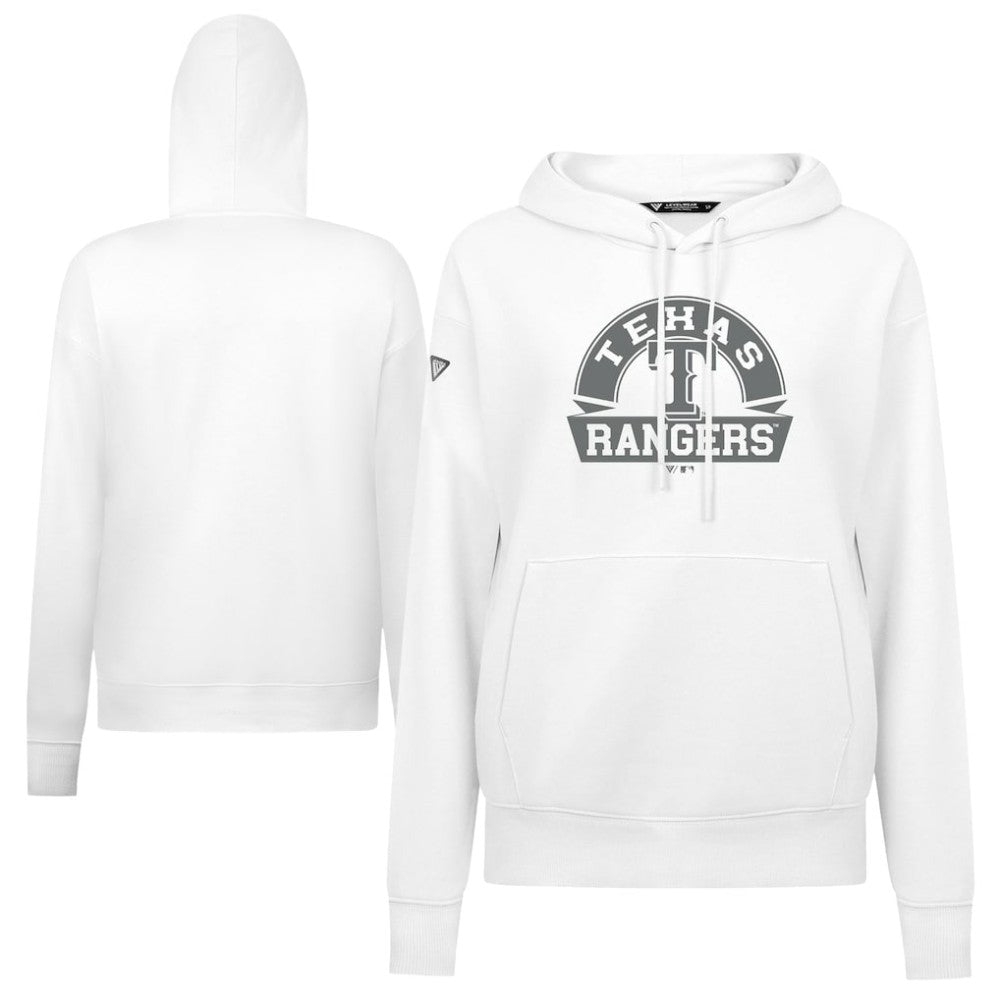 Texas Rangers Levelwear Women's Adorn Banner Arch Hoodie - White Hoodies