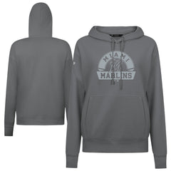 Miami Marlins Levelwear Women's Adorn Banner Arch Hoodie - Stone Hoodies