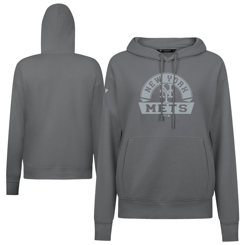 New York Mets Levelwear Women's Adorn Banner Arch Hoodie - Stone Hoodies
